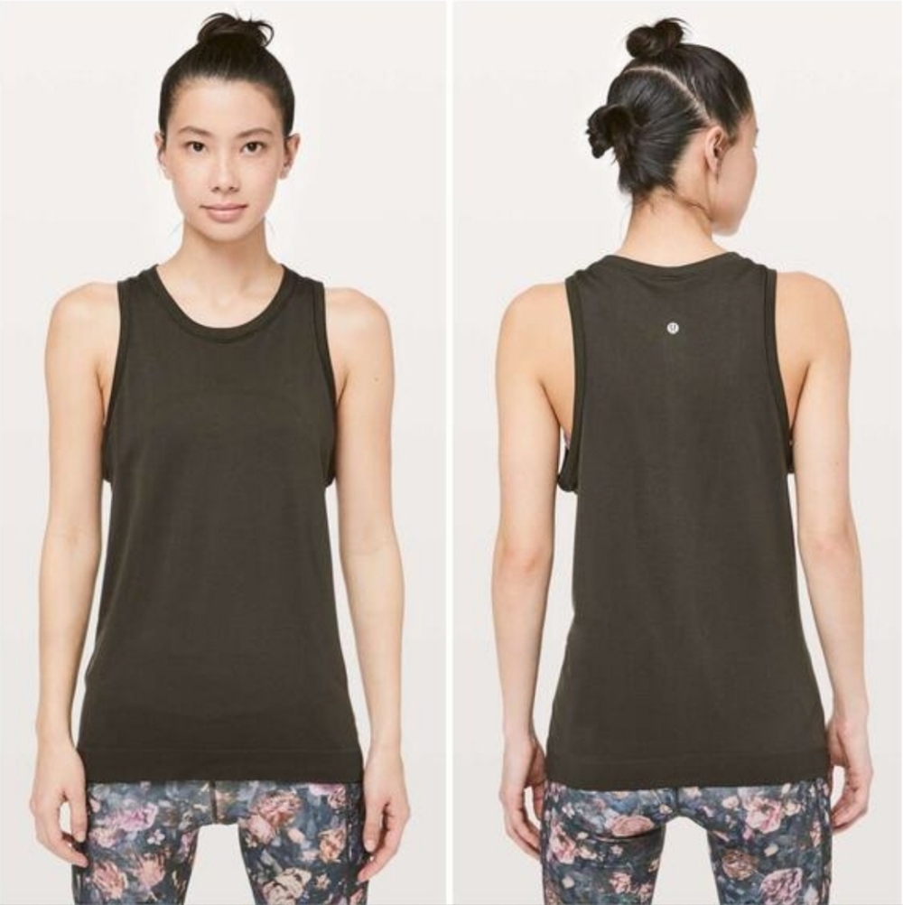 Lululemon Swiftly Breeze Tank Top Dark Olive Green Size 4